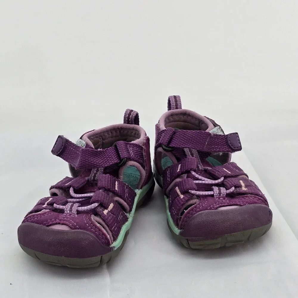 Keen Seacamp II CNX Purple Aqua Water Sandals Toddler Girls Size 4